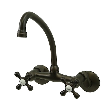 Kingston Brass KS214ORB 6-Inch Adjustable Center Wall Mount Kitchen Faucet KS214ORB